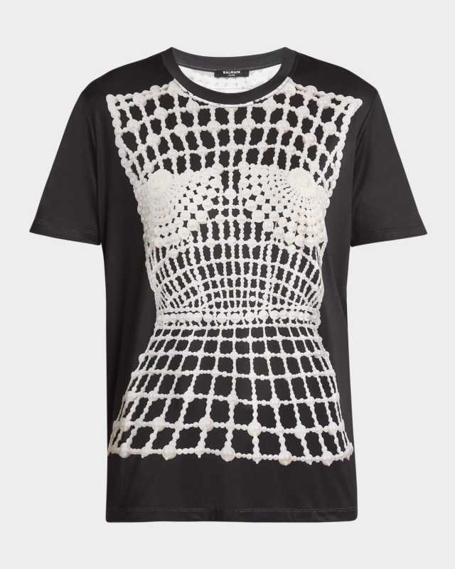 Pearl Trompe LOeil Corset T-Shhirt